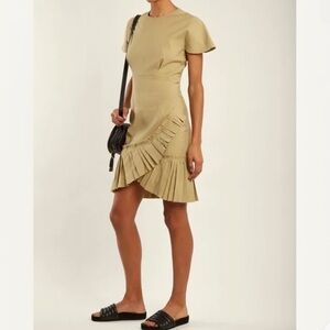 ISABEL MARANT Rimba Pleated Hem Dress in green size 8